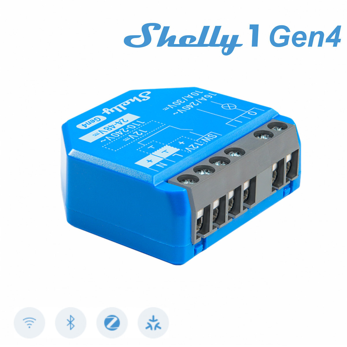 Shelly 1 Gen4 Smart Switch 1 Καναλιού Wi-Fi, Bluetooth, ZigBee & RF 10A (με Ουδέτερο)
