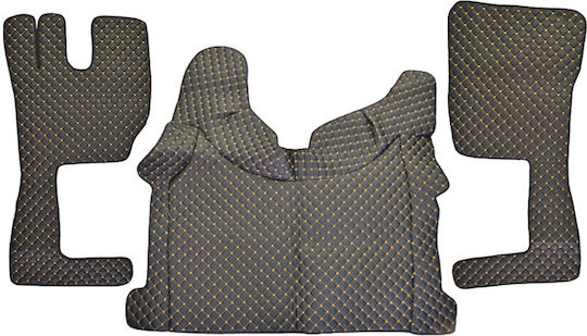 King Interior Set of Front and Rear Mats 3pcs for Volvo FH4 2013 Black