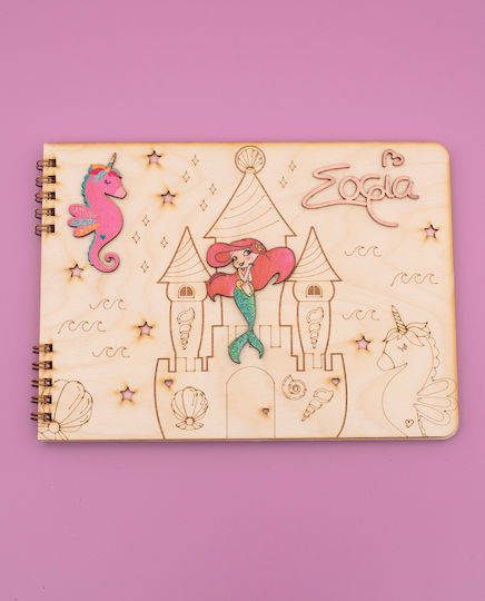 Handmade Mermaid Guest Book Made of Wood