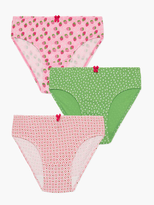 Minerva Kids' Set with Briefs White, Pink, Green 3pcs