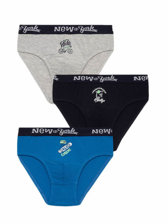 Minerva New York Παιδικό Σετ με Βρακάκια Roya, Marin, Grey 3τμχ