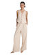 Abita Women's Fabric Trousers Beige