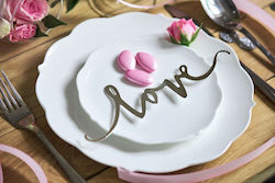 Decorațiuni din folie de hârtie Love argintii 6 bucăți