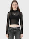 Women's Blouse with Sheerness Black