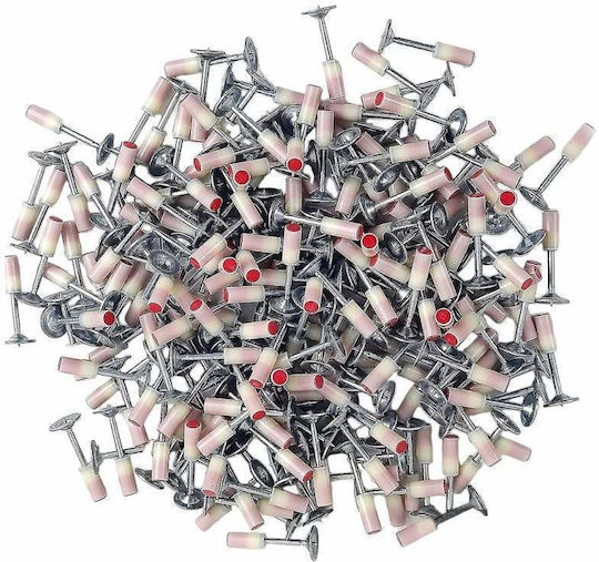 Set de cuie cu vârf ciupercă Siks, pistol autopropulsat, 100 bucăți, 7,2 mm, alb argintiu