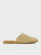 Jade Flats Flach Mules in Beige Farbe