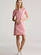 Summer Mini Athletic Dress Short Sleeve Pink