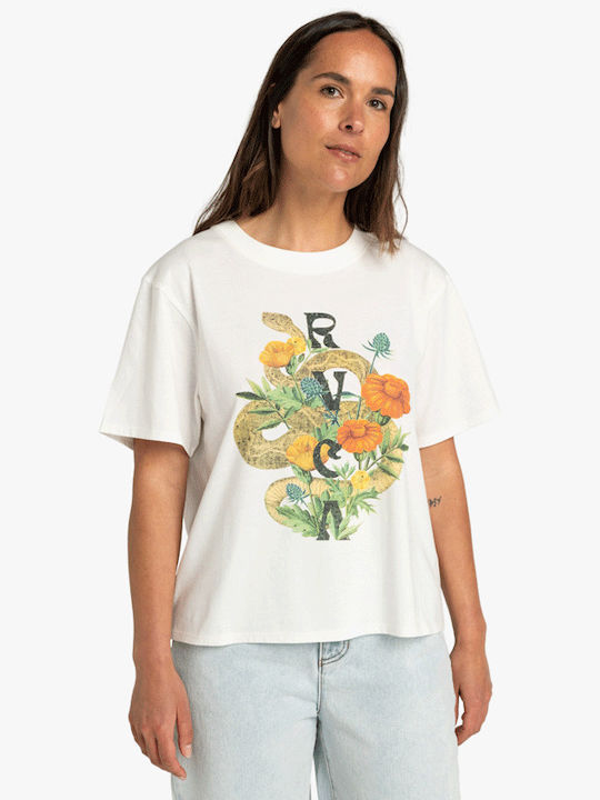 Damen T-Shirt Tierdruck White, Beige
