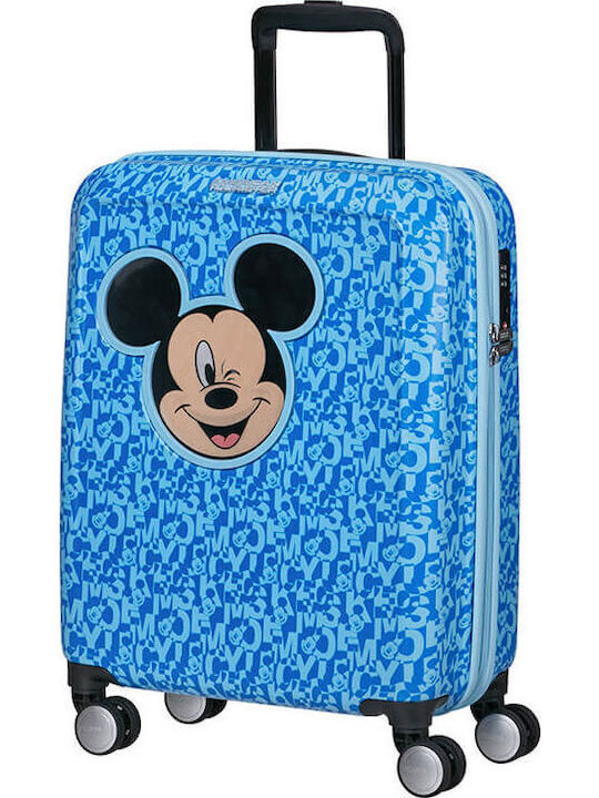American Tourister Mickey Kinder Koffer Kabine Hart Blau mit 4 Räder Höhe 55cm