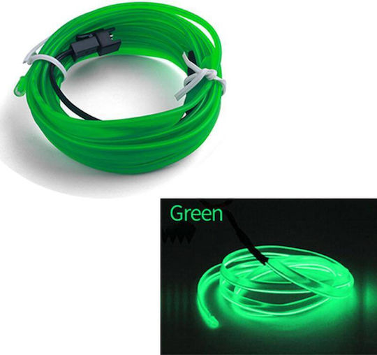 Sârmă Neon Verde Auto "el Wire" 2m Lungime, Alimentare 12v Inclusă