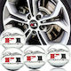 Satz von 4 Radnabenabdeckungen "f1 Chrome" Modell Durchmesser 5cm