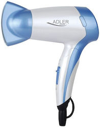 Travel Hair Dryer Foldable 1200 W 2 Power Settings White Blue Travel Hair Dryer Foldable 1200 W 2 Power Settings White Blue