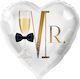 18" Champagner Hochzeit Herzballon Herr