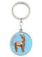 Zweiseitiger Glaskeychain Esel Lesvos