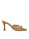Suede Mules με Ψηλό Τακούνι σε Ταμπά Χρώμα