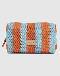 Verde Women's Toiletry Bag 07-0355 Woven Light Blue