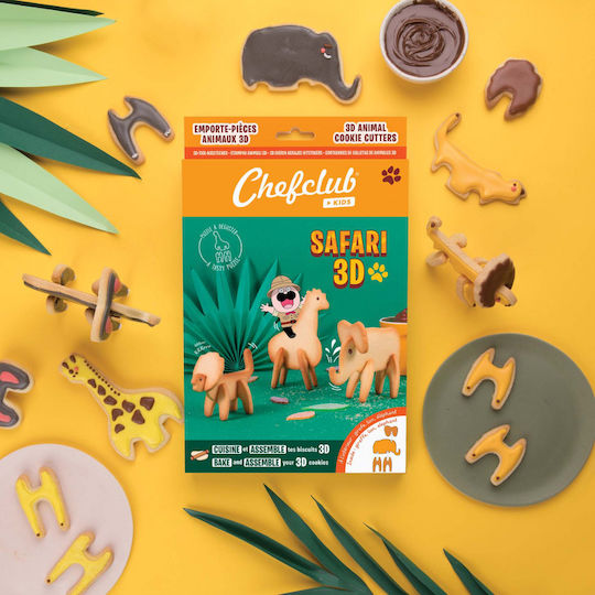 Set de forme pentru biscuiți Safari 3D Chefclub Kids Set de forme pentru biscuiți Safari 3D Chefclub Kids