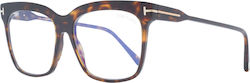 Tom Ford Optical Frame Ft5768-b 052 54 Blue Lig...