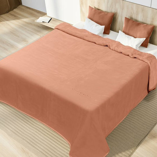 Pierre Cardin 545/2 Κουβέρτα Βελουτέ Μονή 160x220εκ. Caramel