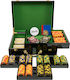 Set of 500 Poker Chips Gamefox 14g Luxury Woode...