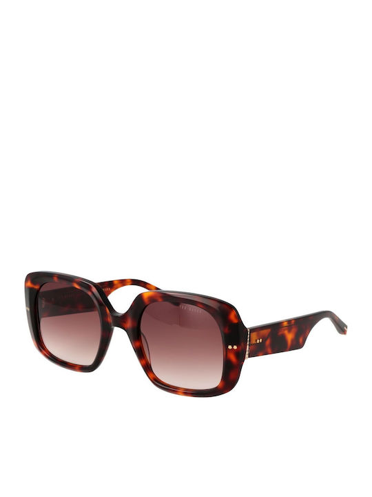 Ted Baker Women's Sunglasses with Brown Tartaruga Plastic Frame and Brown Gradient Lens