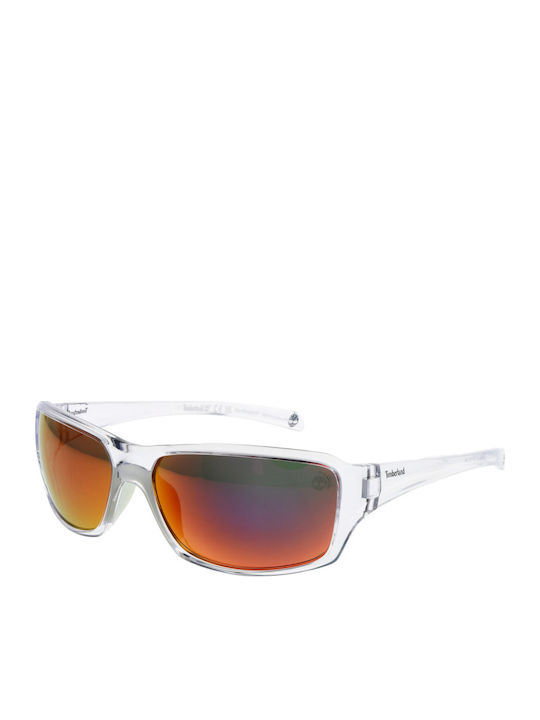 Timberland Unisex Sunglasses with Transparent Plastic Frame and Multicolour Mirror Lens TB9332 26D