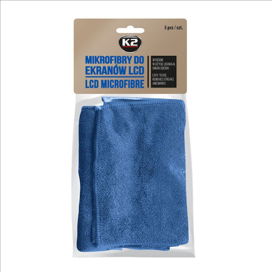K2 Cloths Microfiber Cleaning Car Blue 15x15cm 5pcs