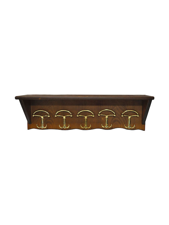Cuier din lemn pentru pălării Nuc-Auriu 70x20x21.5cm Pol 60-570-kg