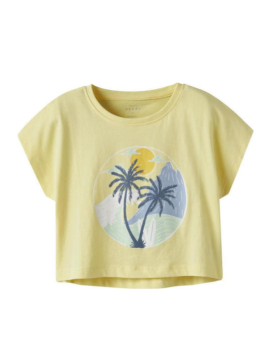 Name It Kids' Crop Top Short Sleeve Lemon Meringue