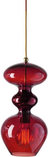 Ebb & Flow Pendant Light Red with Socket G9 11x11cm