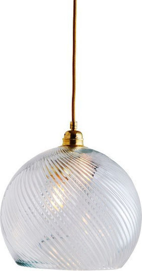 Ebb & Flow Pendant Light Gold with Crystals for Socket E27 28x28cm