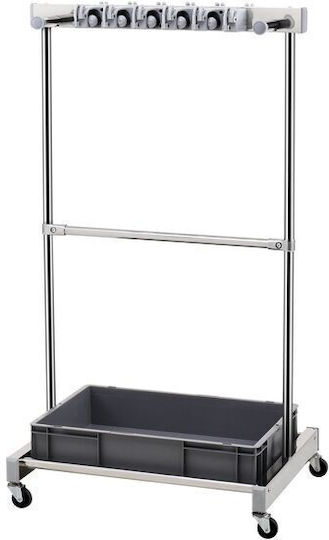 Organizator Echipamente Unelte Grădină Garaj Oțel Pp 4 X Roți 1243 X 508 X 660 Mm Tavă 24 Cârlige