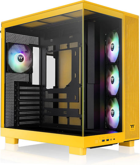 Thermaltake View 380 XL TG ARGB Геймърско бюро Midi Tower Компютърна кутия със страничен прозорец Bumblebee
