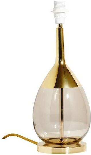 Table Lamp Base 1xe14 Blown Glass Two-tone 34cm Gold Body Lute Ebb&flow Ba101488 Smoked