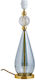 Table Lamp Base 1xE27 Blown Glass Crystal Striped 47cm Gold Metal Smykke Ebb&flow Ba101175 Black-Gold