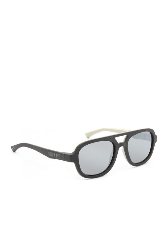 Milo & Me Aviator Kids Sunglasses with Polarized Lenses Black