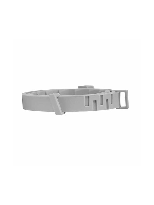 Zgarda Antiparazitară Siks Câini Pisici Fabricată din Uleiuri Vegetale Protecție Purici Căpușe Durează Până la 8 Luni Fără Alergeni 38x1 Cm Silicon Gri
