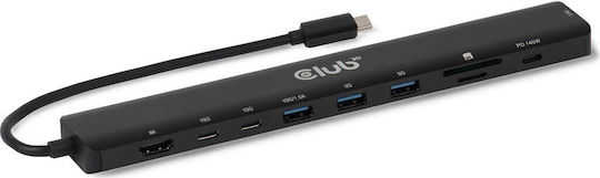 Club3D USB-C Docking Station with HDMI 4K PD Ethernet Black (CSV-2550)