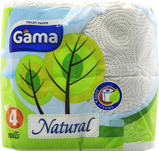 Gama Natural Toilet Paper 3-ply 4 Rolls Biodegradable