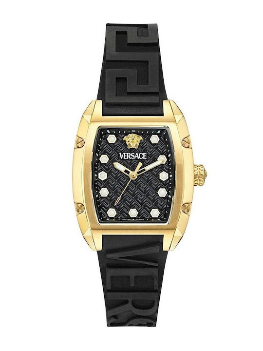 Versace Lady Women's Watch with Black Rubber Strap