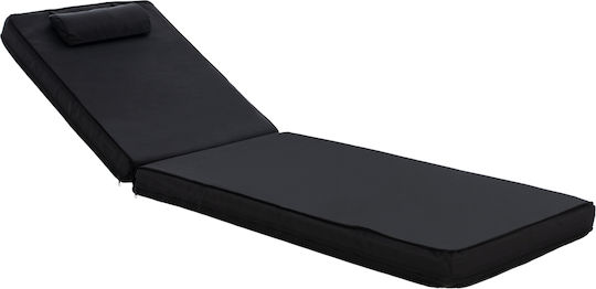 HomeMarkt Sunbed Cushion with Backrest Sifnos Black 196x78cm