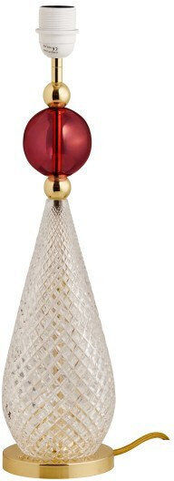 Table Lamp Base 1xe27 Crystal Checkered 47cm Gold Metal Smykke Ebb&flow Ba101152 Burgundy