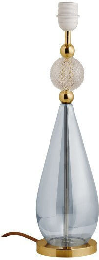 Table Lamp Base 1xE27 Blown Glass Sphere Crystal Check 47cm Gold Metal Smykke Ebb&flow Ba101168 Blue