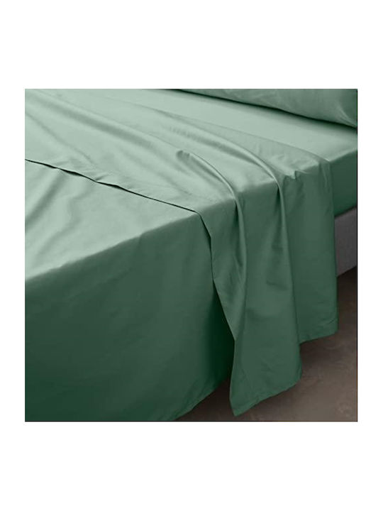 Percaline Douceur D'intérieur Double Bed Sheet Cotton Percale 78tc Dimensions 160x200cm Lime Green 1644671