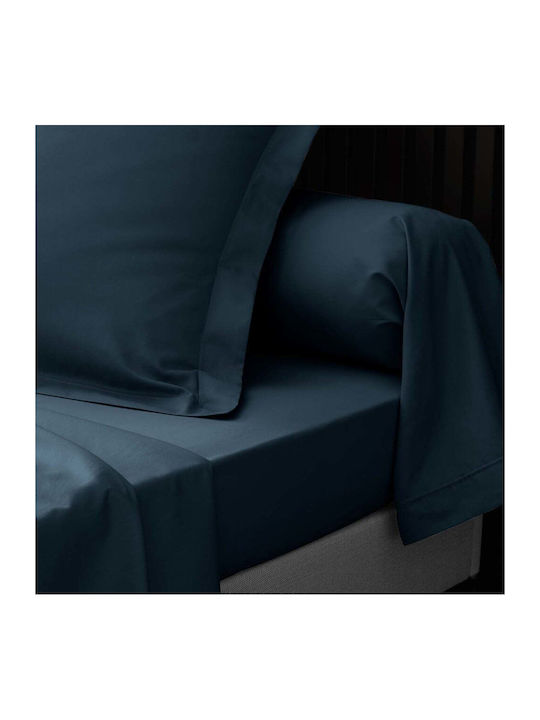 Douceur d'Intérieur Sheet Super-Double with Elastic 160x200cm. Night Blue