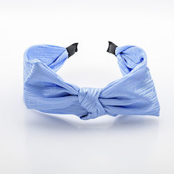 Hair Headband Fabric Bow Light Blue