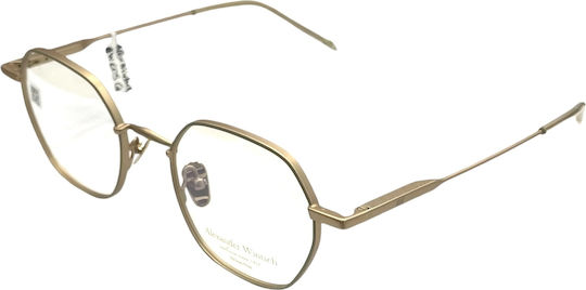 Alexander Wintsch Aw6139 C4 Women's Metal Geometric Prescription Glasses Matte Gold