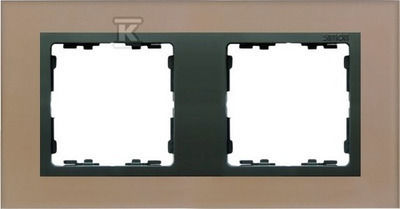 Simon 82 Double Horizontal Glass Frame Copper Silver Frame Graphite 82827-34