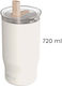 Quokka Stainless Steel Thermos Bottle BPA Free 720ml Ivory with Straw