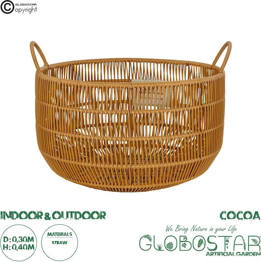 GloboStar Artificial Garden Cocoa Ghiveci Rattan Bej 30x30x40εκ.